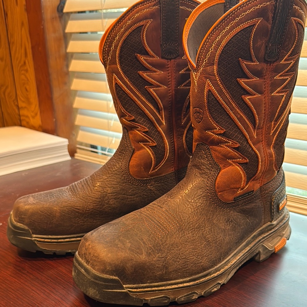 Brown and Orange Western Boots